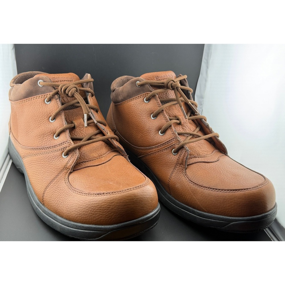 Dunham-Waterproof Leather Boots, Brown, Slip Resistant, Work, BD06BR, Mens 18 4E